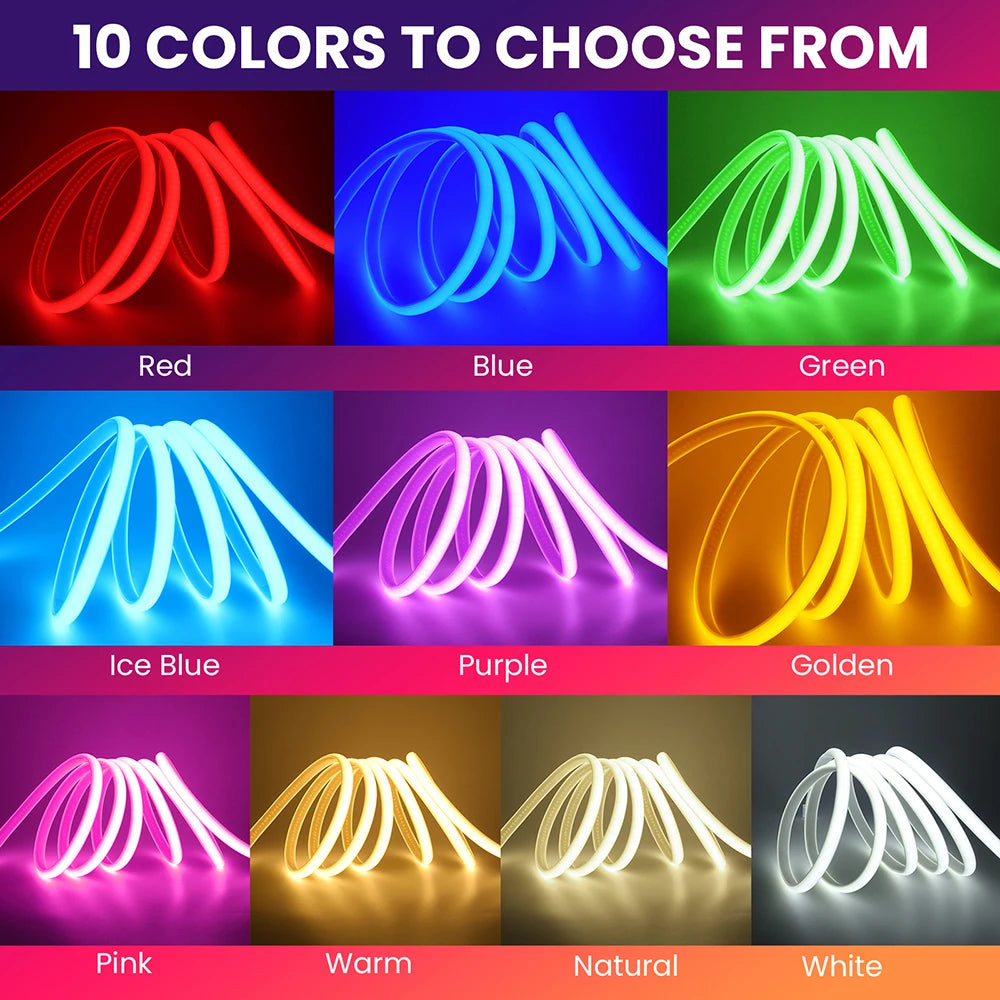 220V Switch COB Led Strip Light ON/OFF Red Green Pink Warm Natural White 288Leds/M - LED Strip Light - view 2