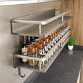 Light luxury kitchen multi-functional storage rack wall-mounted spice rack hole-free - Storage Shelf