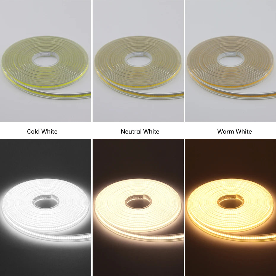 AC 220V COB LED Strip Light 288LEDs/m IP65 Waterproof 1m-50m Flexible Tape with EU/AU - Kitchen Faucet - view 3