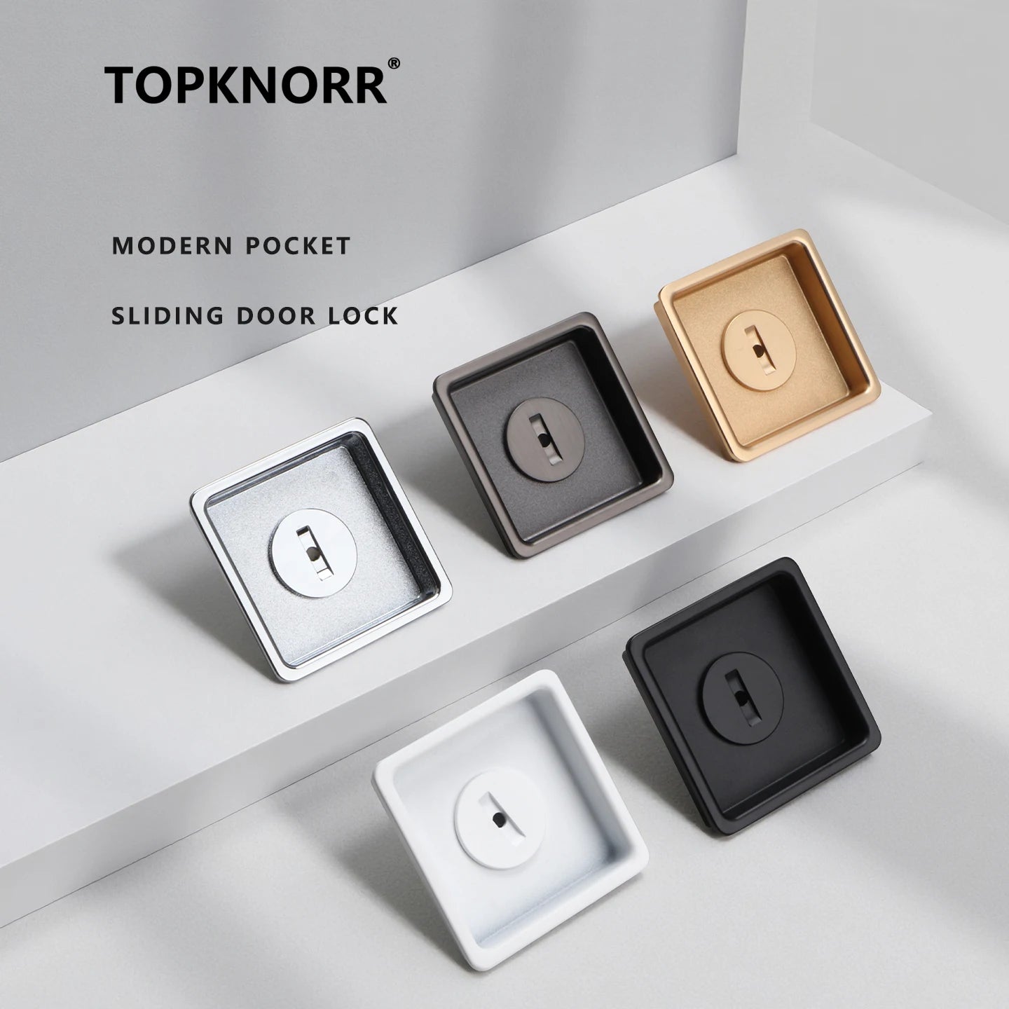 Black Invisible Pocket Sliding Door Lock with Side Handle for Balcony Kitchen Bathroom - Home Improvement - view 6