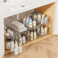 4 Pack Bathroom Organizer, 2 Tier Clear Under Sink Organizers Vanity Countertop - Cabinet Organizer