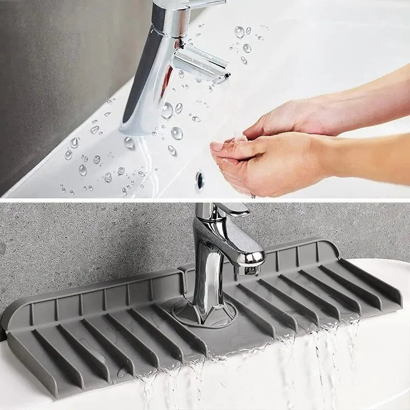 Silicone faucet pad dishwashing soap sponge holder sink kitchen countertop drying pad - Kitchen Faucet - view 6