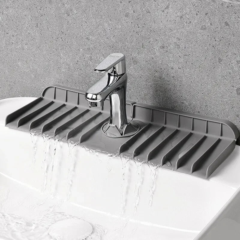 Silicone faucet pad dishwashing soap sponge holder sink kitchen countertop drying pad - Kitchen Faucet - view 2
