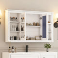 48in Wall Mounted Medicine Cabinet with Mirror Adjustable Shelf Open Shelves Over - Cabinet Organizer