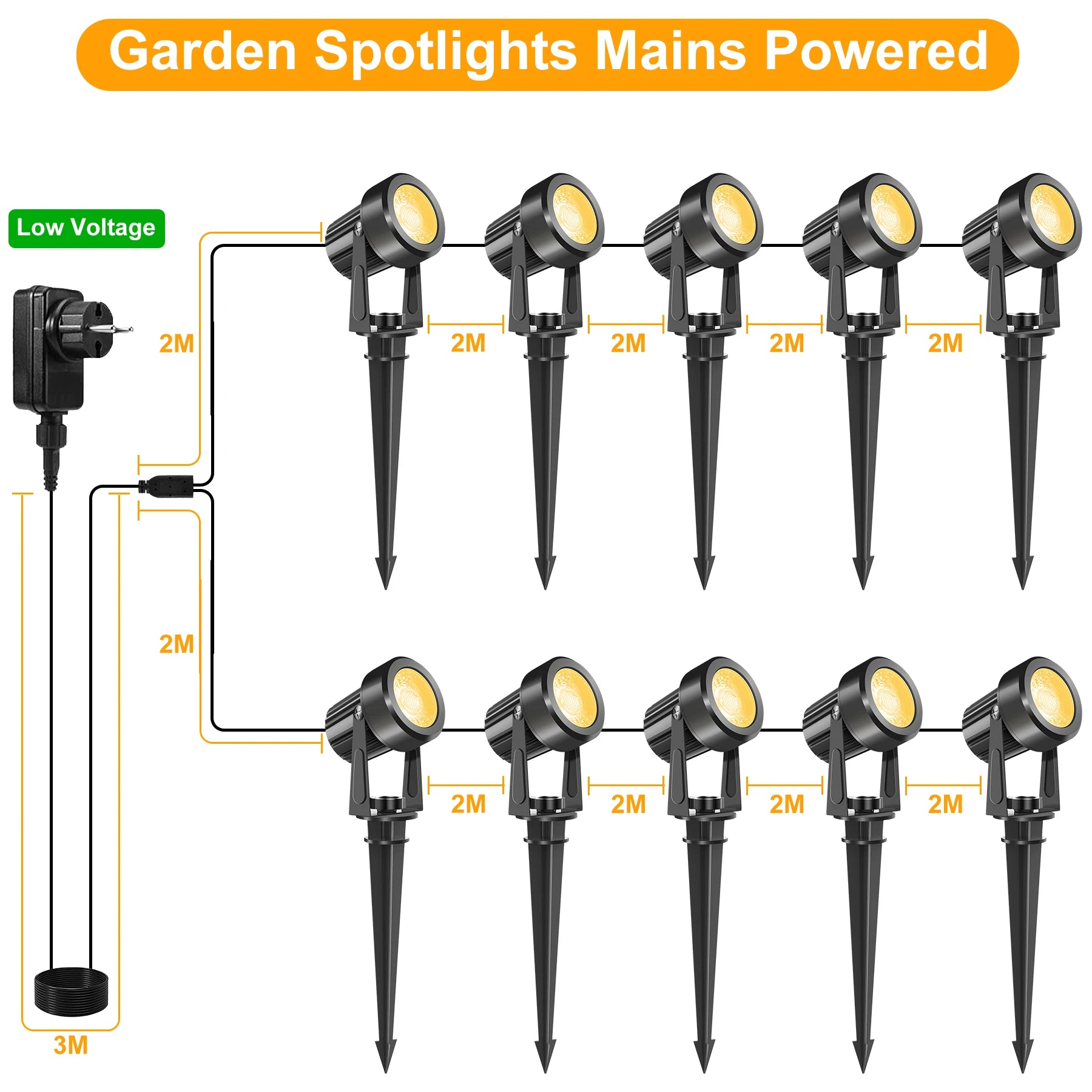 2/4/6/8/10 Lights Low Voltage Landscape Lighting 12V/27V Outdoor Lamp Garden - Lighting