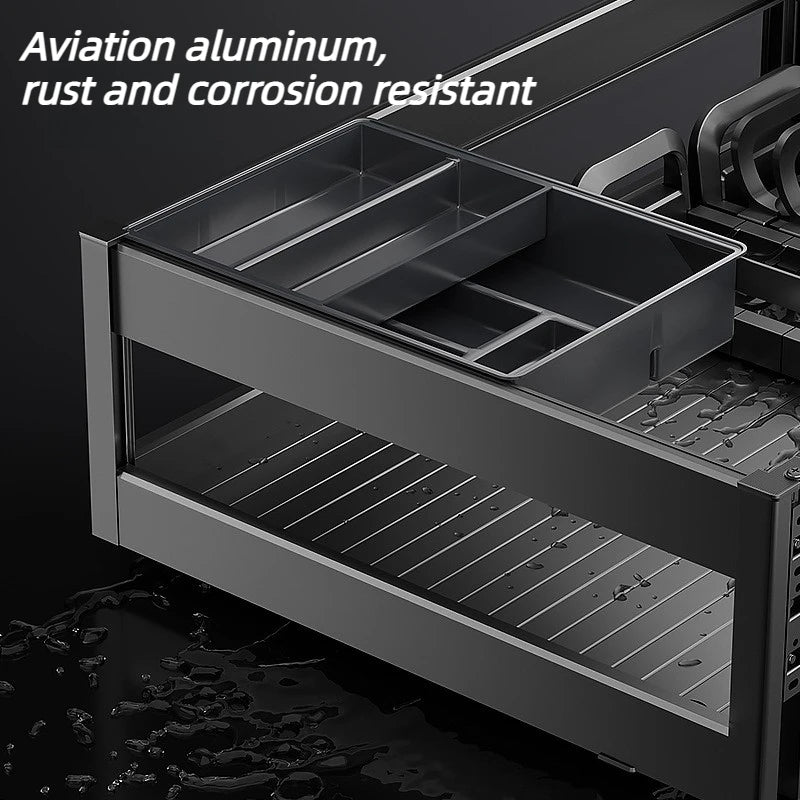 Pull Out Kitchen Cabinets Sliding Baskets Aluminum Large Organizer Rack for Closet - Cabinet Organizer - view 3