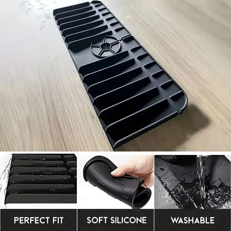 Silicone faucet pad dishwashing soap sponge holder sink kitchen countertop drying pad - Kitchen Faucet - view 3