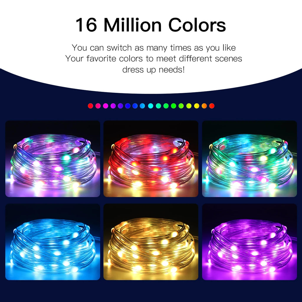 WS2812B RGBIC LED String 20m 10m 5m USB Fairy Lights Dreamcolor DIY Smart IC - Home Improvement - view 6