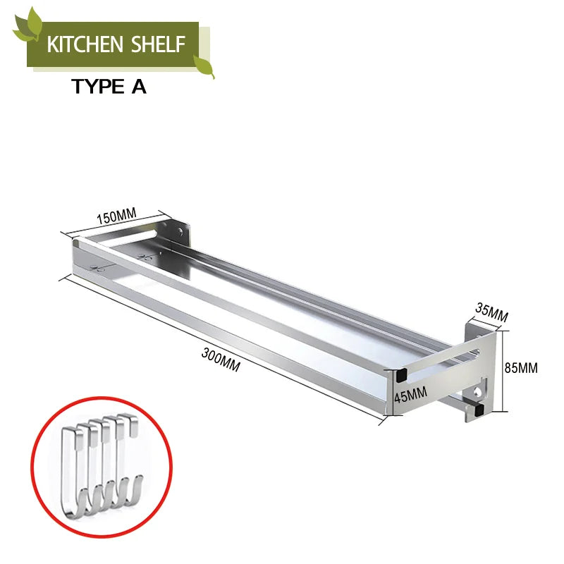 Bonderis Kichen Organizer Spices Brushed Stainless Steel Bathroom Shelf Storage Rack - Cabinet Organizer - view 7