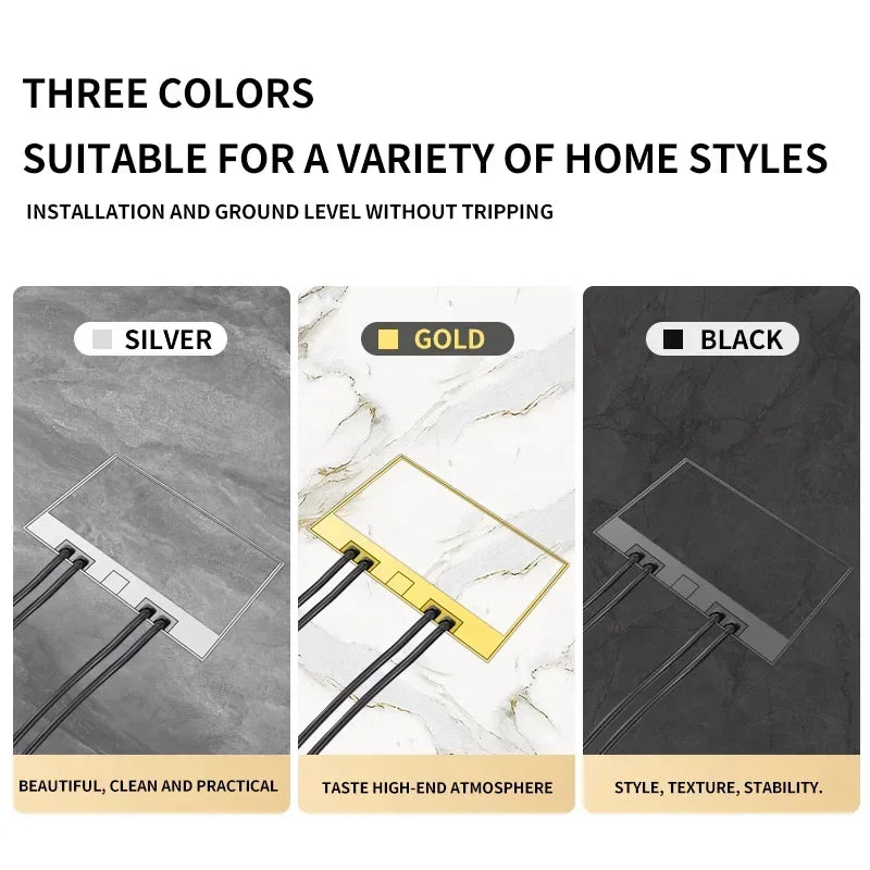 Hidden Inlaid Floor Socket: Ultra-thin Embedded Design Accommodating Multiple USB and - Home Improvement - view 3