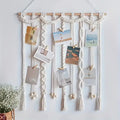Boho Photo Display Clip Handmade Exquisite Tassel Wall Hanging Decoration Photograph Storage Tool With 20 Wooden Clips