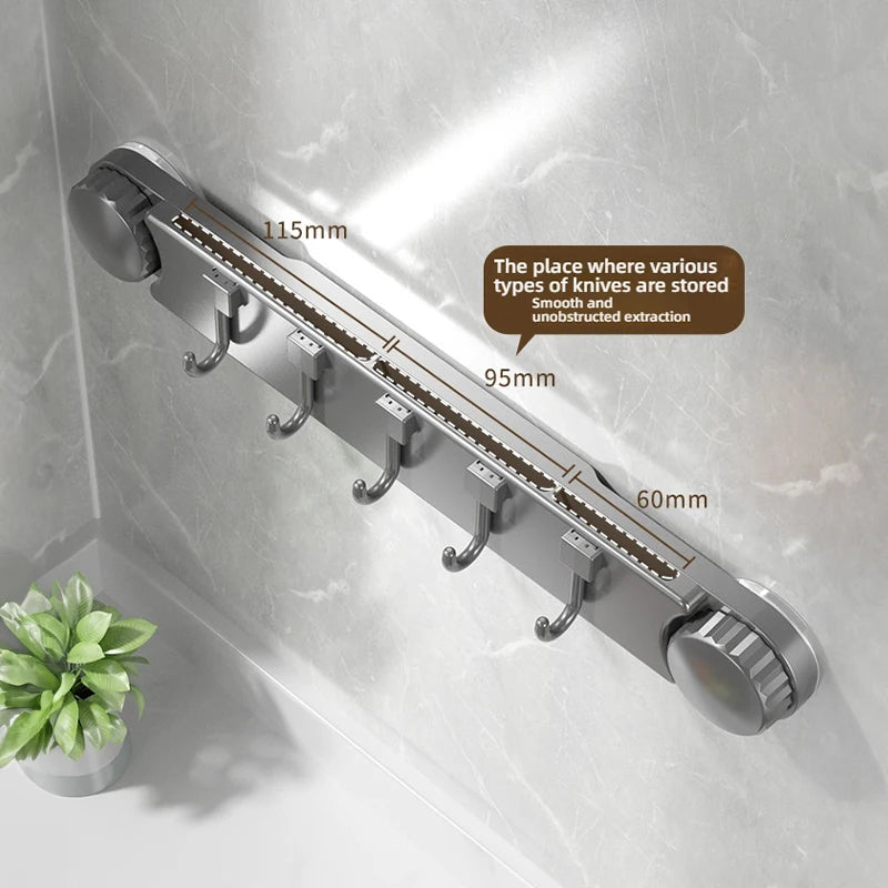 Household Kitchen Plastic Suction Cup Hook Storage Rack Wall Hanging Space Saving - Storage Shelf - view 5