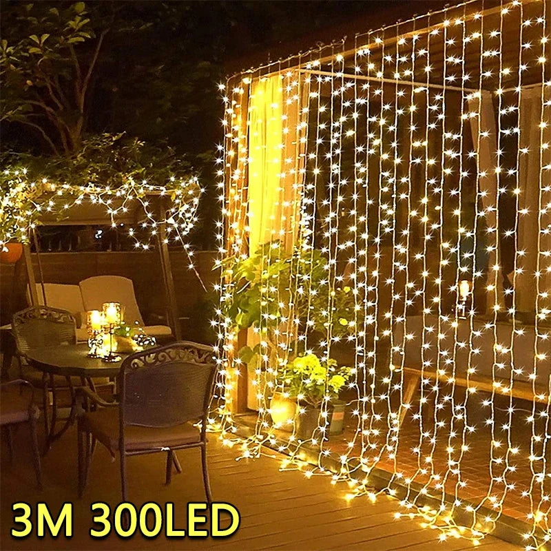 LED Garland Fairy Light Garden Light String 6M 8 Mode USB Curtain Light Wedding - Window Treatment - view 8