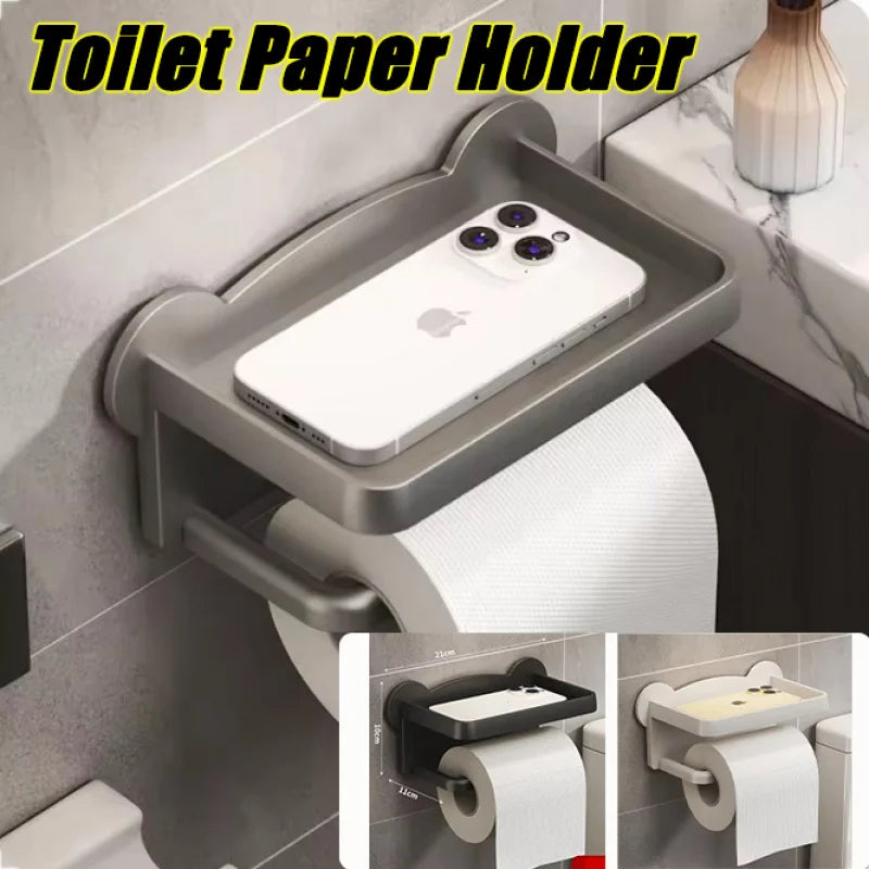 Aluminum Alloy Toilet Paper Holder Tissue Rack Bathroom Tissue Holder for Bathroom - Storage Shelf