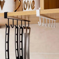 2pcs Multi-Purpose Kitchen Organizer with 6 Hooks and Cup Holder Kitchen Cabinet - Cabinet Organizer