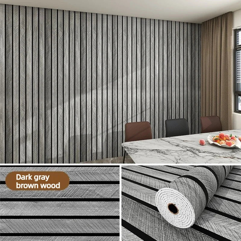 Thick Brown Grid Peel and Stick Wallpaper Faux Plaid Design Waterproof and - Home Improvement - view 7