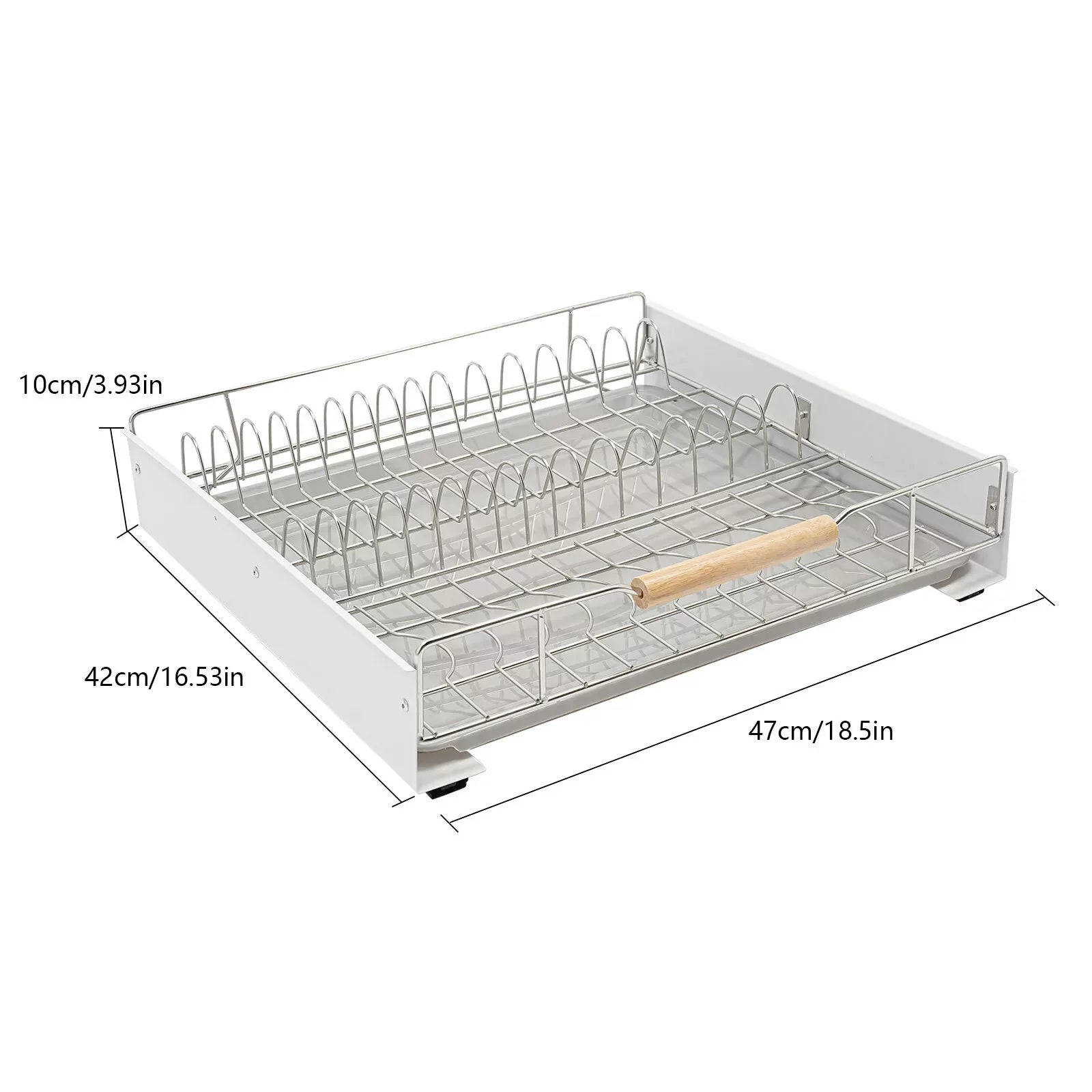 Modern Pull Out Dish Drainer Drawer Bottom-Mounted Slide Out Storage Shelf for Kitchen - Dish Drying Rack - view 2