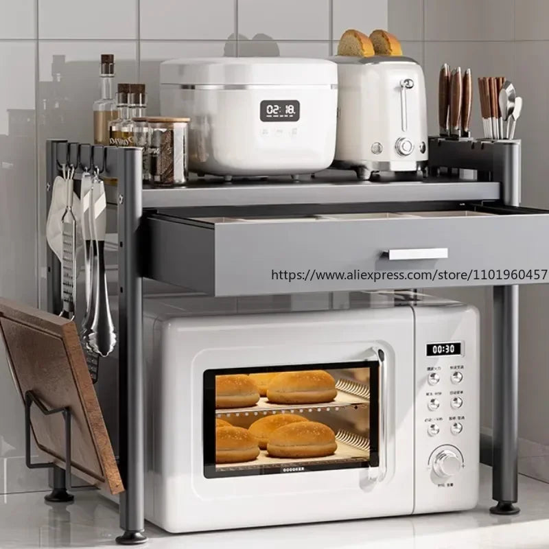 Kitchen Storage Rack Microwave Storage Rack Multi-functional Oven Rice Cooker - Storage Shelf