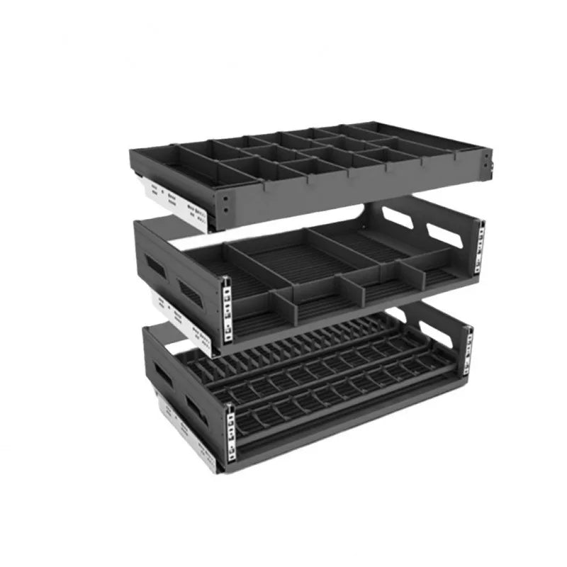 Pull-out basket kitchen cabinet double drawer type drawer type bowl basket dish - Cabinet Organizer - view 2