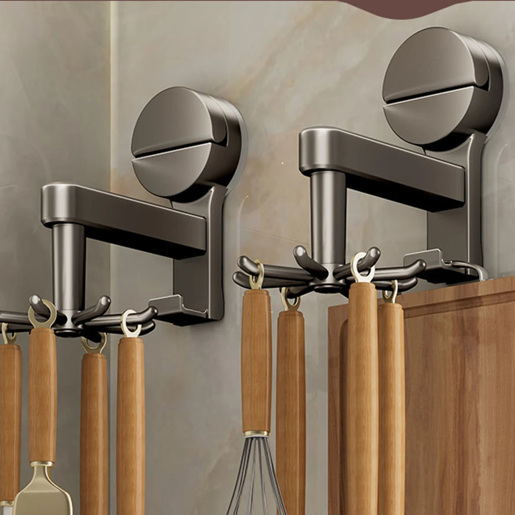 YUTOKO 360 Rotating Suction Cup Hooks Wall Mounted for Kitchen Utensil Organizer - Cabinet Organizer - view 3