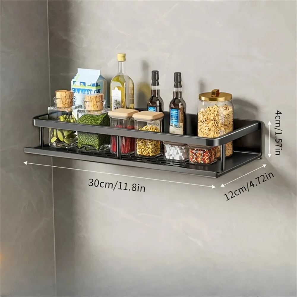 1 Multi-Functional Storage Rack With Rod Seasoning Rack Wall-Mounted Seasoning Storage - Storage Shelf - view 7