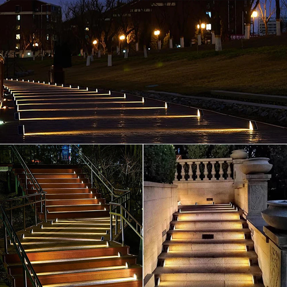 Outdoor Solar Step Lights Warm White RGB Triangle IP67 Waterproof Auto on Decoration Deck - Solar Light - view 6