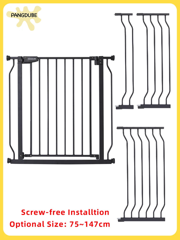 PANGDUBE Pressure Mounted Baby Gate No Drilling Safety Barrier for Stairs Door Child Dog - Safety Gate