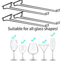 Large Stemware Wine Glass Hanger Rack Under Cabinet Kitchen Bar Storage Black 87HA - Cabinet Organizer