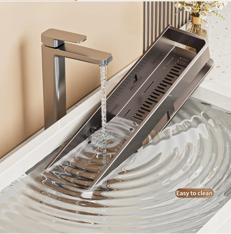 Aluminum kitchen rack kitchen shelf toilet storage no drill hanging rack bathroom - Storage Shelf - view 6