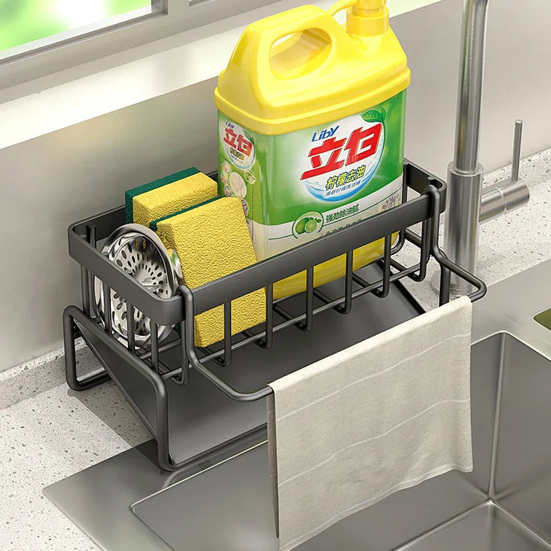 Kitchen Stainless Steel Sink Drain Rack Sponge Storage Faucet Holder Soap Drainer - Kitchen Faucet - view 2