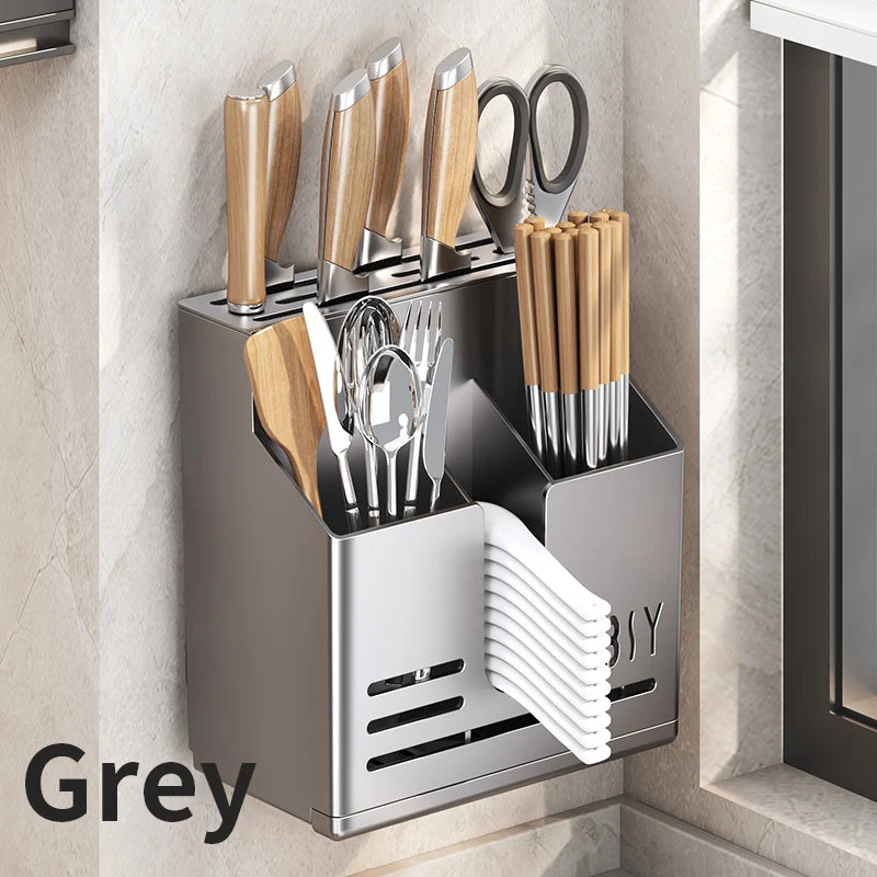 kitchen knife holder, rack, wall hanging cutter, chopstick cage, chopstick tube - Storage Shelf - view 8