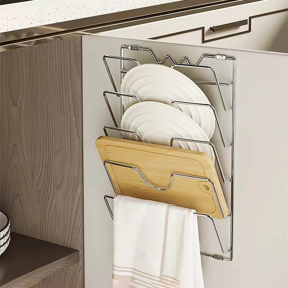 Space-saving pot lid organizer Non-slip design Safe storage of kitchen supplies - Cabinet Organizer - view 4
