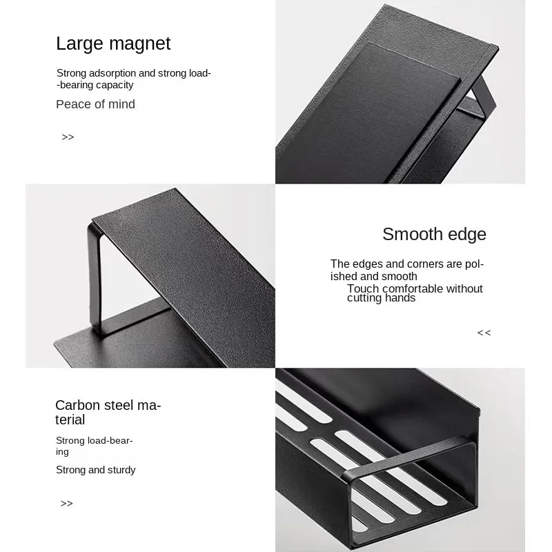 Kitchen refrigerator magnetic storage rack, side storage, external magnet, magnetic - Storage Shelf - view 6