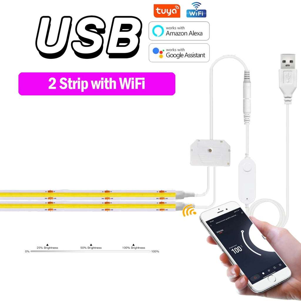 Tuya WiFi COB LED Strip Tuya Smart Life APP Control Dimmable LED Strip Light - LED Strip Light - view 8