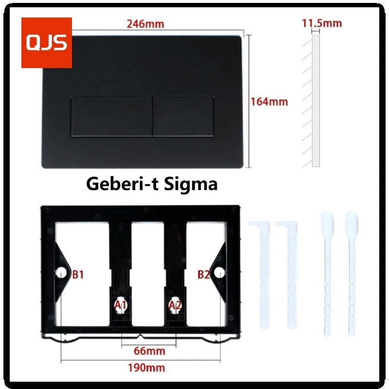 Dual Flushing Plate with Lever Set and Mounting Frame, for Geberi-t Sigma Actuator Plates - Home Improvement - view 2