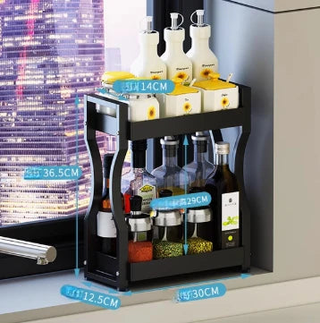 Kitchen Rack Spice Rack Countertop Small Seasoning Oil Salt Sauce Vinegar Storage Rack - Storage Shelf - view 7