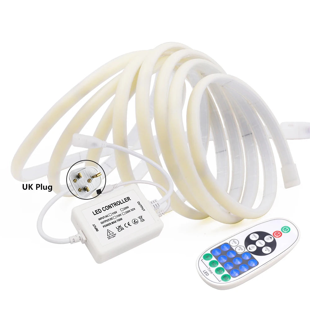 Dimmable 220V COB Neon LED Strip Light 23Key IR Remote Control EU UK AU - LED Strip Light - view 8