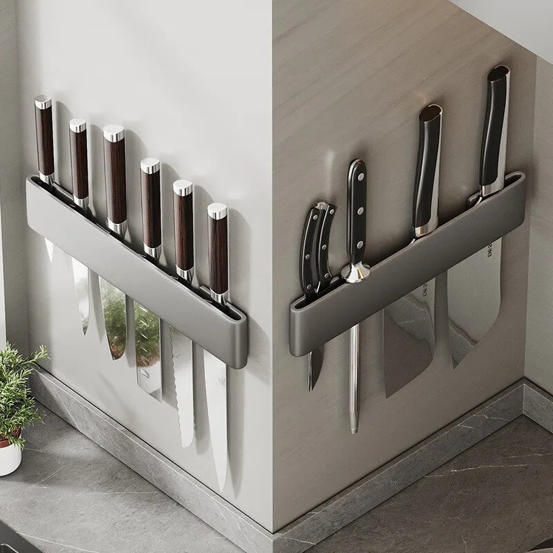 Modern Minimalism Wall-Mounted Kitchen Multi-Functional Shelf Simple Knife Holder - Storage Shelf