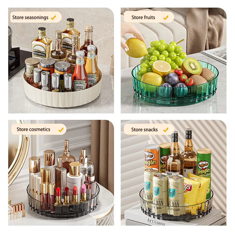 360 Rotating Storage Rack Kitchen Storage Spice Rack Non-Slip Cabinet Kitchen Bathroom - Cabinet Organizer - view 5