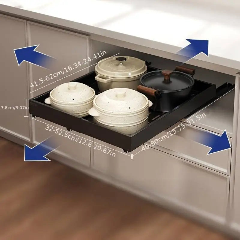 Pull Out Tray Organizer Kitchen Storage Rack Cabinet Expandable Under Sink Spice Boxes - Cabinet Organizer - view 2