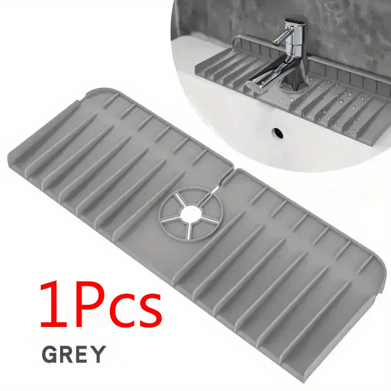 Silicone faucet pad dishwashing soap sponge holder sink kitchen countertop drying pad - Kitchen Faucet - view 8