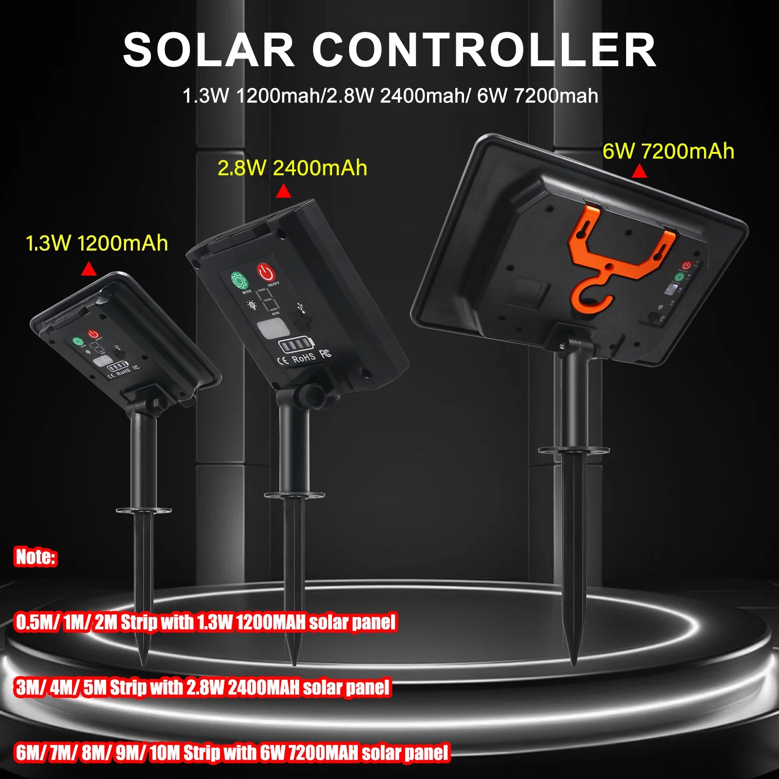24V Solar Led Strip Light 2835 120LEDs/m Outdoor IP68 Waterproof Red Green Blue Pink - LED Strip Light - view 3