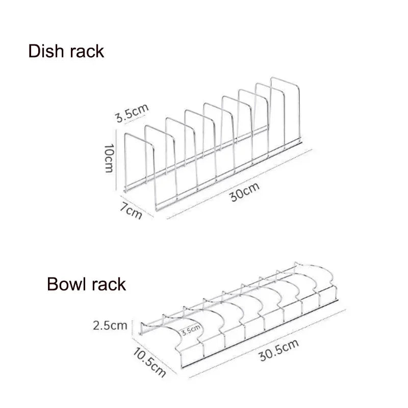 Kitchen Bowl Dish Organizer Stainless Steel Dish Holder Home Cutlery Dishes Pot Lid Rack - Cabinet Organizer - view 6