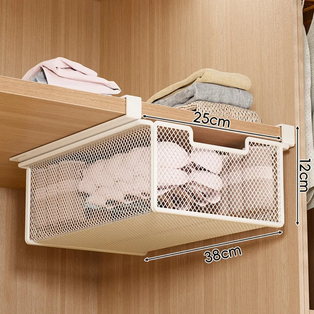 Large Capacity Underwear Storage Basket Pure Color Under Cabinet Hanging Organizer - Cabinet Organizer - view 8