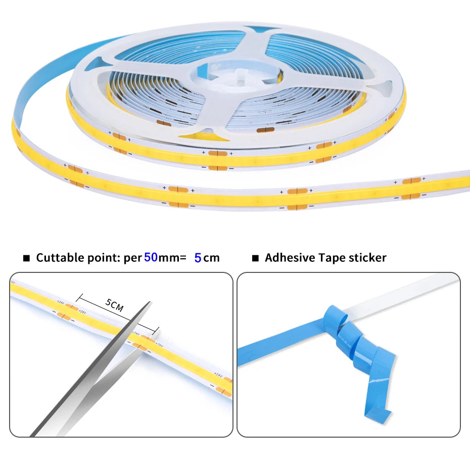 24V Ultra-Thin COB LED Tape Light 320LEDs/m with PIR Motion Control for Under Cabinet - Kitchen Faucet - view 6