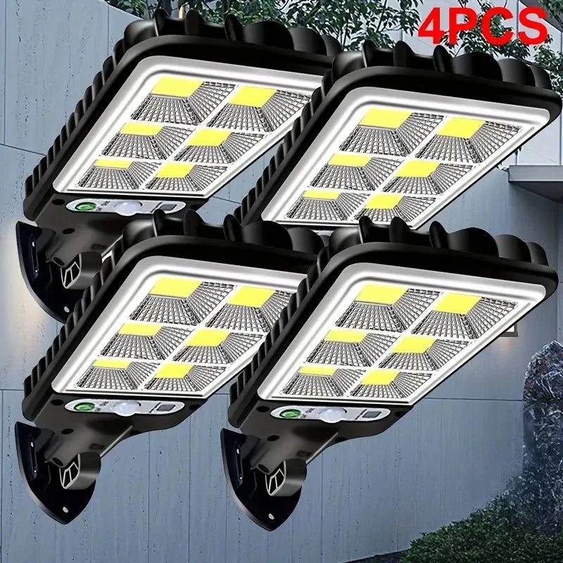1/2/4Pcs Solar LED Light Outdoor Solar Lamp with Motion Sensor 3 Modes Waterproof IP65 - Solar Light