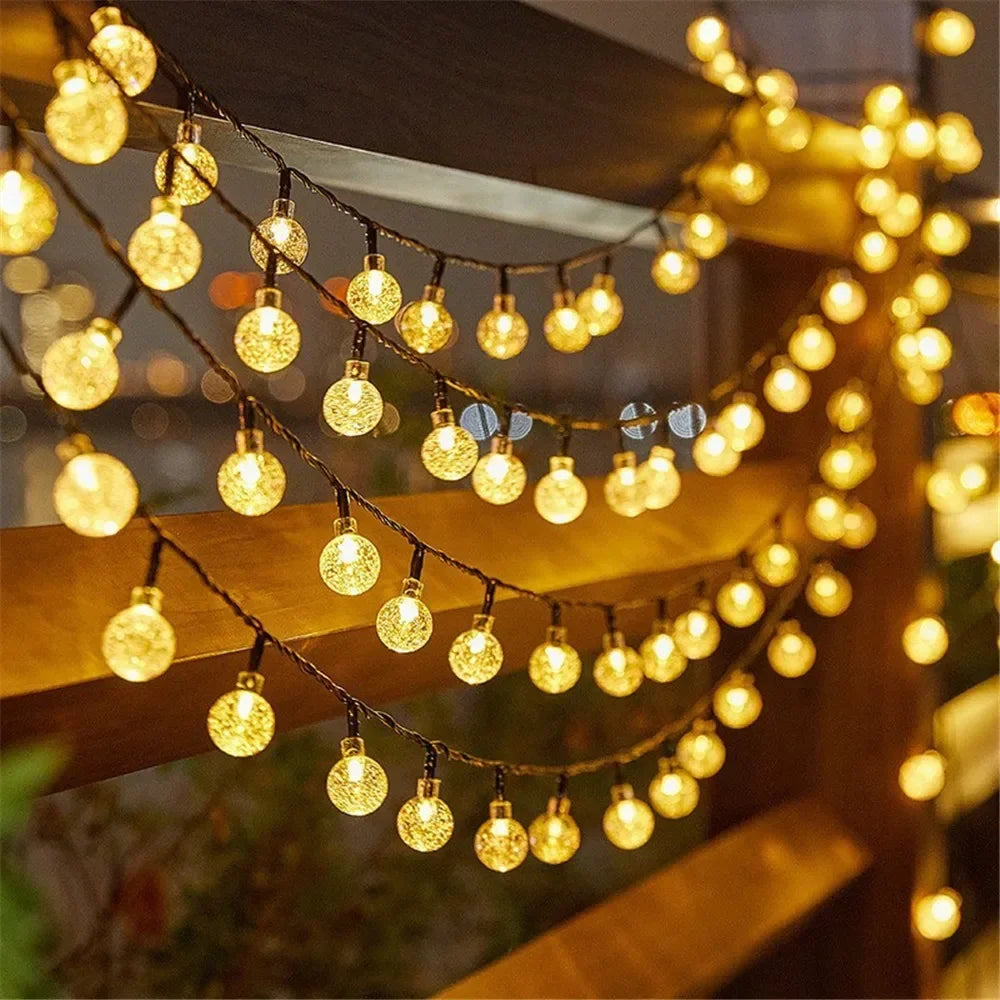 20/50/100 Led Solar String Lights Outdoor Crystal Globe Lights with 8 Modes Waterproof - Solar Light - view 3