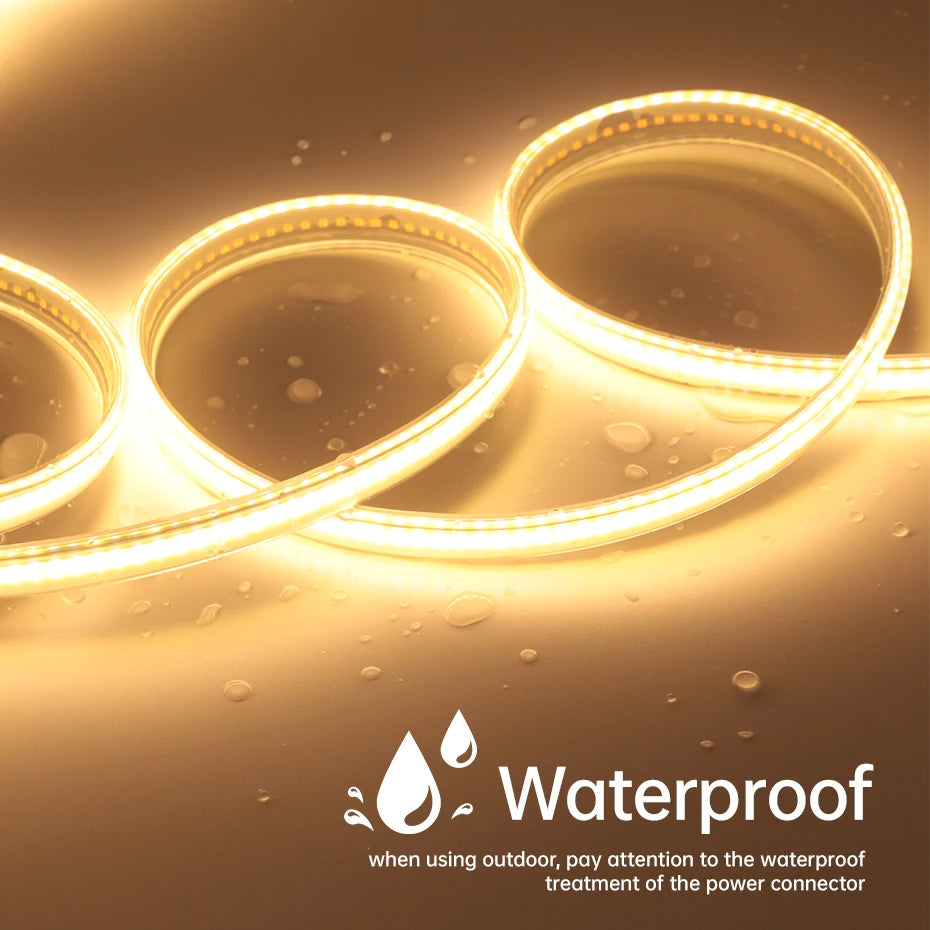 AC 220V COB LED Strip Light 288LEDs/m IP65 Waterproof 1m-50m Flexible Tape with EU/AU - Kitchen Faucet - view 5