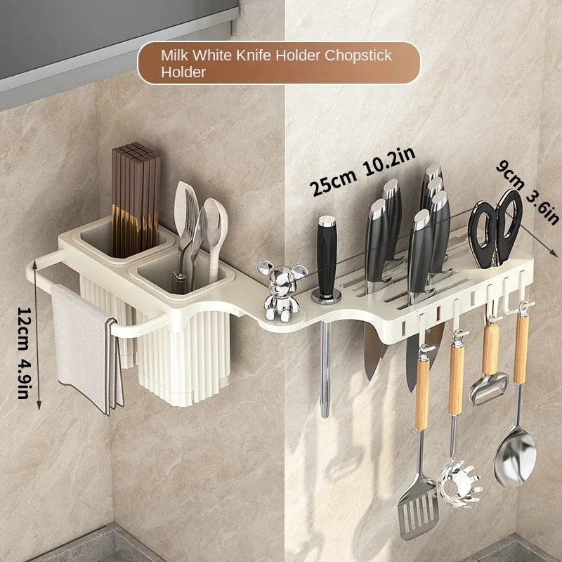 Knife rack, storage shelf, kitchen wall-mounted multifunctional knife rack, chopstick - Storage Shelf - view 7