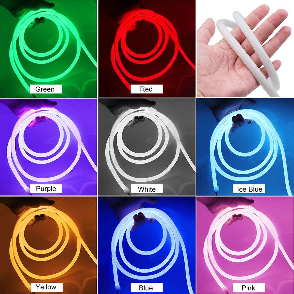 360 Round RGB LED Neon Tube Strip Light Sign 24V 120LEDs/M IP67 Flexible Rope - LED Strip Light - view 5